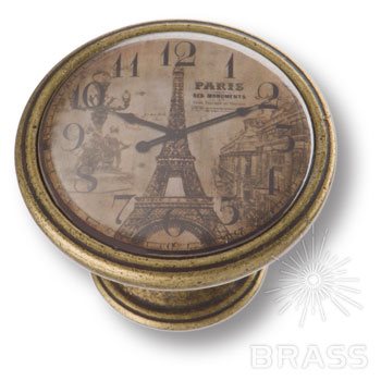 550BR05 Ручка кнопка PARIS, винтажные часы, старая бронза