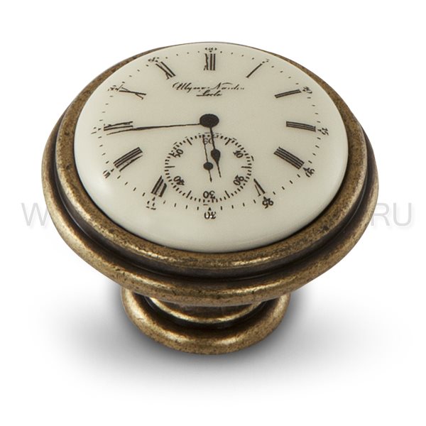 WPO.77.01.Q1.000.D1 Ручка-кнопка D35 мм бронза состаренная/керамика Watch