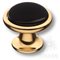 3008-60-BLACK Ручка кнопка керамика с металлом, чёрный/глянцевое золото