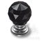 9992-433 Ручка кнопка с черным кристаллом эксклюзивная коллекция, глянцевый хром