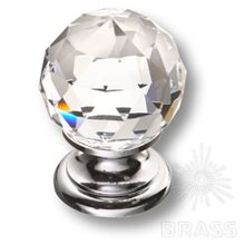 9932-400 Ручка кнопка с кристаллом Swarovski эксклюзивная коллекция, глянцевый хром