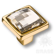 15.320.00.SWA.19 Ручка кнопка с кристаллом Swarovski эксклюзивная коллекция, глянцевое золото 24K