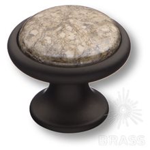 3008-85-L GREY Ручка кнопка керамика с металлом, паутинка/чёрный