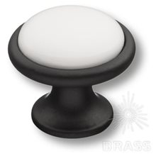3008-85-000 Ручка кнопка керамика с металлом, белый/чёрный