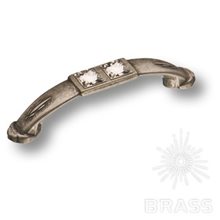 15.129.64.SWA.16 Ручка скоба с кристаллами Swarovski эксклюзивная коллекция, античное серебро 64 мм