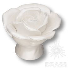 3060-L PEARL Ручка кнопка в форме розы, керамика, перламутровый