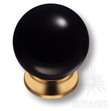 5101-133 Ручка кнопка с черным шаром современная классика, глянцевое золото
