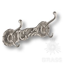 140101 Вешалка "Барокко"на 2 крючка, латунь, цвет серебро