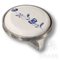 15.348.32.PO01.16 Ручка кнопка керамика с металлом, синий цветочный орнамент античное серебро 32 мм