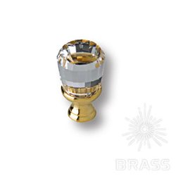 0Z5740.000.00 Ручка кнопка с кристаллом Swarovski эксклюзивная коллекция, глянцевое золото