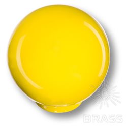626AM Ручка кнопка детская коллекция , выполнена в форме шара, цвет желтый глянцевый