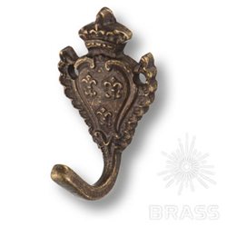152030o Крючок, выполнен из латуни, цвет покрытия - античная бронза