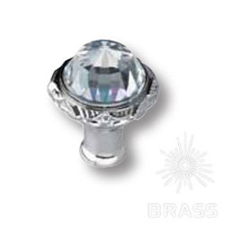 0Z5743.000.50 Ручка кнопка с кристаллом Swarovski эксклюзивная коллекция, глянцевый хром