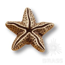 506L2 Ручка кнопка звезда морская коллекция, старая бронза