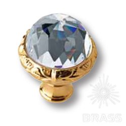 0Z5744.B00.00 Ручка кнопка с кристаллом Swarovski эксклюзивная коллекция, глянцевое золото