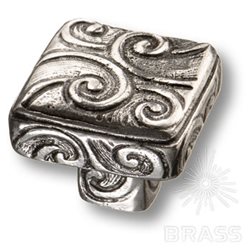 900.00.16 Ручка кнопка сплав олова и серебра, цвет - античное серебро