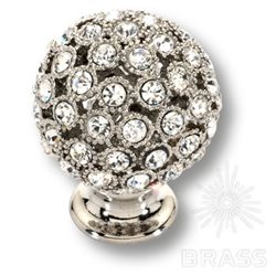 MOB 472 26 SWA 07 Ручка кнопка с кристаллами Swarovski, эксклюзивная коллекция, цвет-глянцевый хром