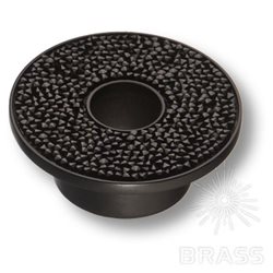 STONE32/N-SW/N Ручка кнопка c чёрными кристаллами Swarovski, цвет покрытия - чёрный 32 мм