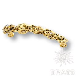 Ручка скоба с кристаллами Swarovski, эксклюзивная коллекция, глянцевое золото 128 мм