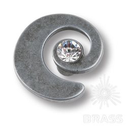 1032.0040.016 Ручка кнопка с кристаллом Swarovski эксклюзивная коллекция, старое серебро